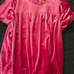 Hot pink velvet top